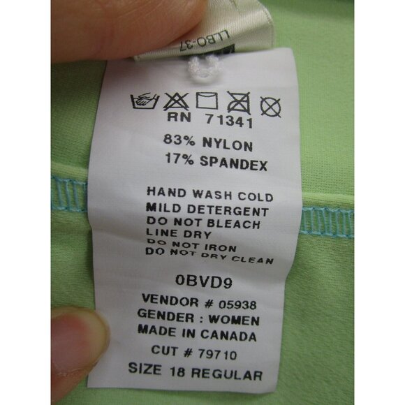 VINTAGE LL Bean Skirt 18 Swim Swimsuit Green Mini Reversible NEW - Picture 8 of 11